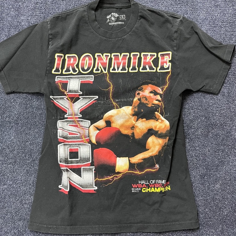 Mike Tyson Shirt Mens Small Black Iron Mike Boxing Graphic Tee T-Shirt Champion